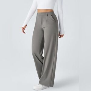 HALARA Gray Wide-Leg Trousers